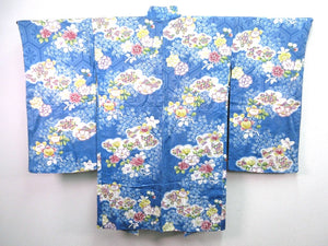 Haori Jacket Vintage(1920-1950) Light Blue    Rinzu Flower   #96