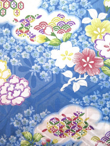Haori Jacket Vintage(1920-1950) Light Blue    Rinzu Flower   #96