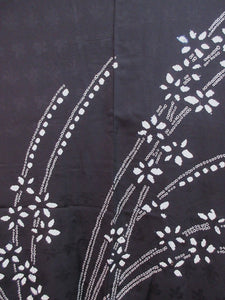 Haori Jacket   Black   Swaying Shibori Flower   #86