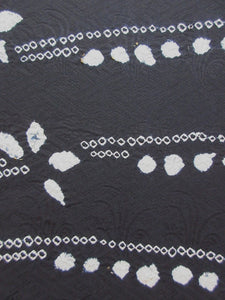 Haori Jacket   Black   Swaying Shibori Flower   #86