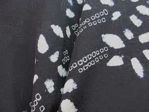 Haori Jacket   Black   Swaying Shibori Flower   #86