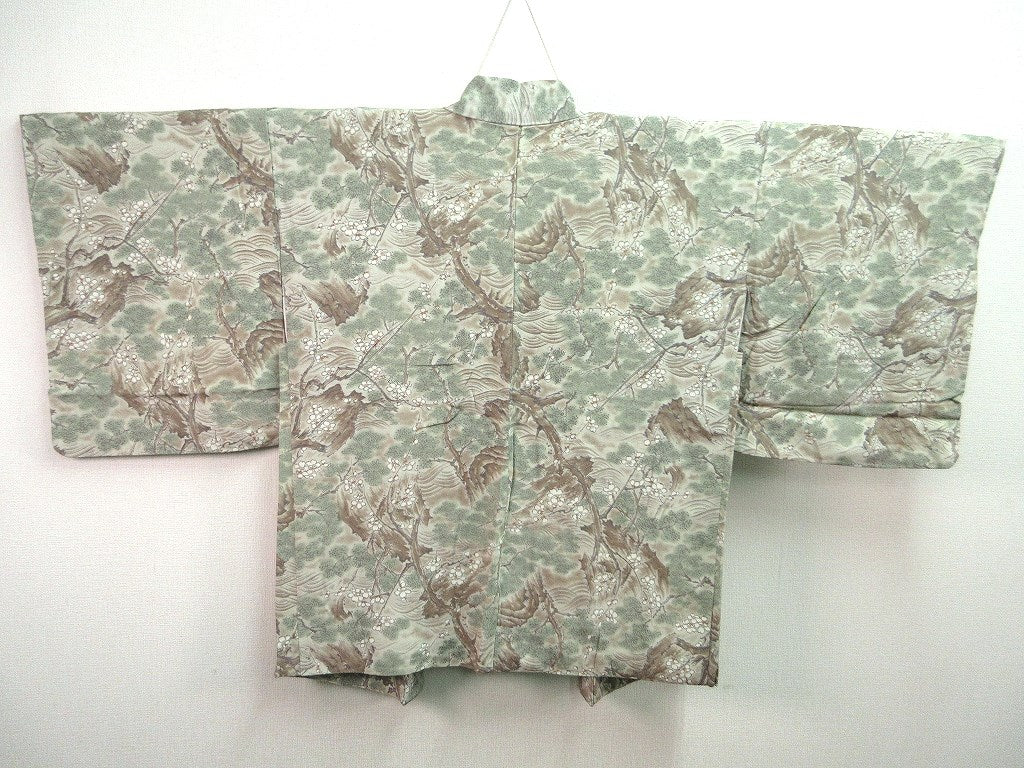 Haori Jacket  Light Gray    Plum blossom Tree Scenery  #73