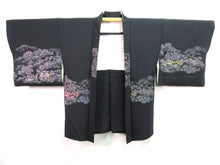 Load image into Gallery viewer, Haori Jacket Vintage(1950-1980)  Black    Flower    #100
