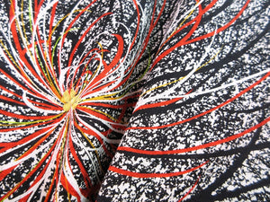 Haori Jacket   Black White  Full Bloom Chrysanthemum Rinzu   #63