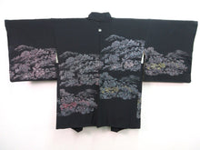 Load image into Gallery viewer, Haori Jacket Vintage(1950-1980)  Black    Flower    #100
