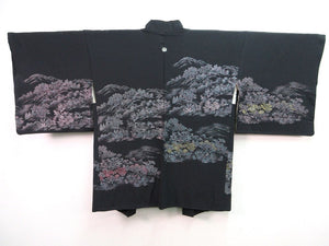 Haori Jacket Vintage(1950-1980)  Black    Flower    #100