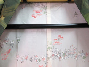 Haori Jacket   Green Flower  Like a Water Color Painting     #91