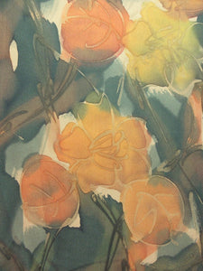 Haori Jacket   Green Flower  Like a Water Color Painting     #91