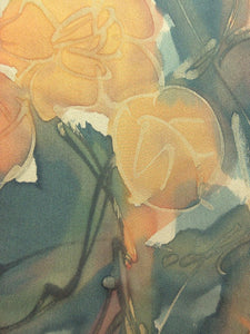 Haori Jacket   Green Flower  Like a Water Color Painting     #91
