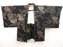 Load image into Gallery viewer, Haori Jacket   Black Gold   Glinting Chrysanthemum Paulownia  #79
