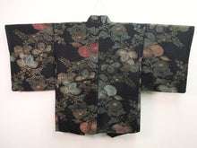 Load image into Gallery viewer, Haori Jacket   Black Gold   Glinting Chrysanthemum Paulownia  #79
