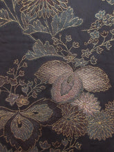Load image into Gallery viewer, Haori Jacket   Black Gold   Glinting Chrysanthemum Paulownia  #79
