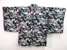 Load image into Gallery viewer, Haori Jacket   Black    Camellia Maple Leaf   #80
