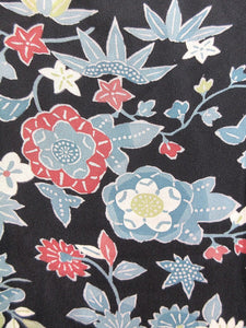 Haori Jacket   Black    Camellia Maple Leaf   #80