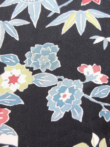 Haori Jacket   Black    Camellia Maple Leaf   #80
